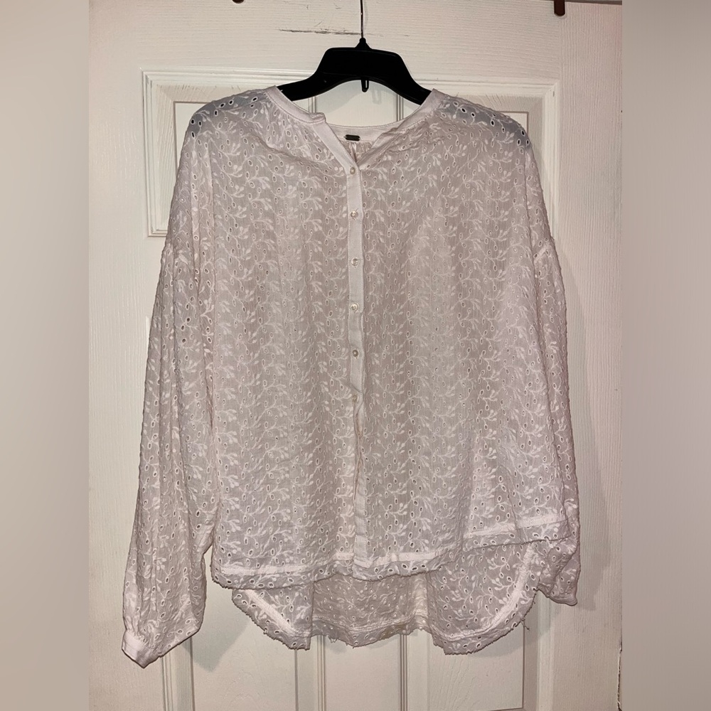 Free People Women's Button‎ Down Eyelet Blouse